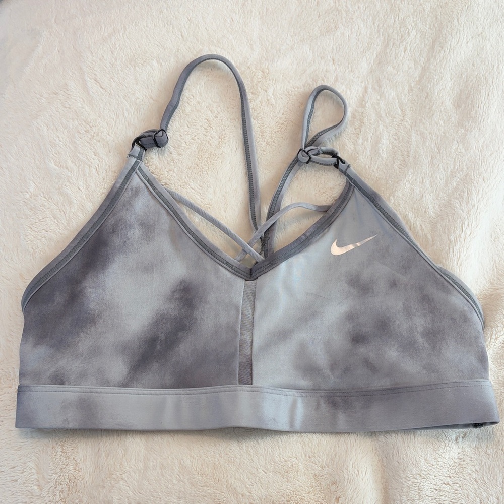 Nike Women's Tie-Dye Gray Sports Bra